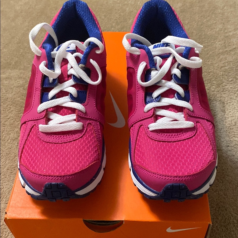 Nike Kids Pink and Blue Lace-Up Sneakers